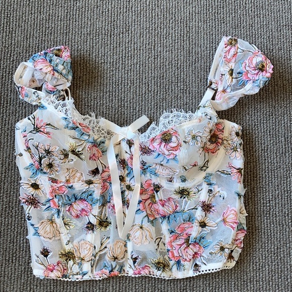 Victorias Secret Dream Angels Bustier floral lace sz 32C - Picture 2 of 11